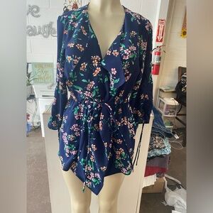 Floral Navy Women's Top